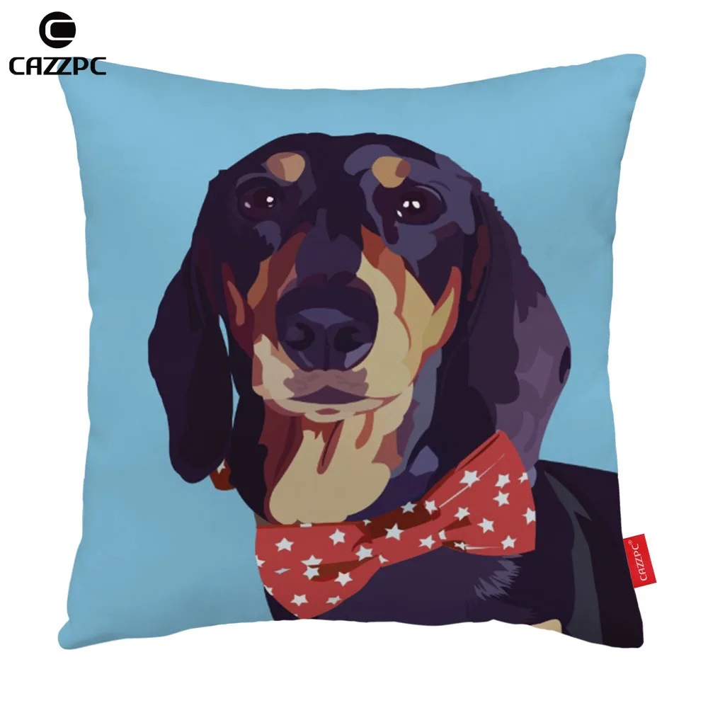 Милые забавные любовь галстук бабочка такса собака Pet Portrait наволочка с