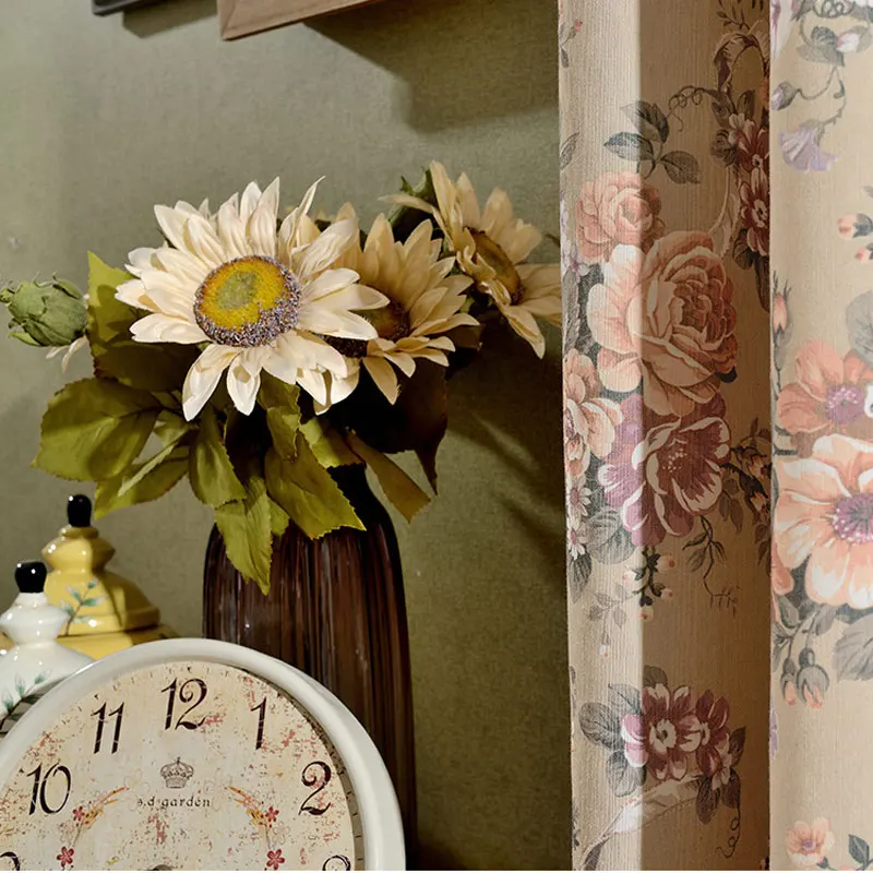 Кафе Кухня интерьера дома Винтажный стиль шторы для гостиной коричневый