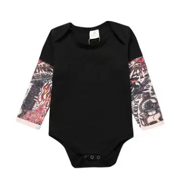 Милые детские bebes кукла трансфер до/Модная одежда для мальчиков; детская одежда из хлопка с длинными рукавами татуировки Цветочный комбинезон с принтом, осенняя одежда для маленьких мальчиков Костюмы набор - Цвет: as photo