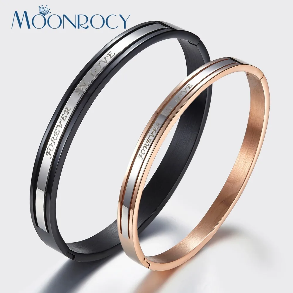 Браслет MOONROCY из титановой стали модные украшения для пар браслет женщин и мужчин
