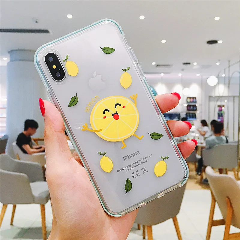 Фруктов Телефон чехол для iPhone 6 6s 7 8 плюс Xs Max Xr 11 11pro мягкий симпатичный из ТПУ с