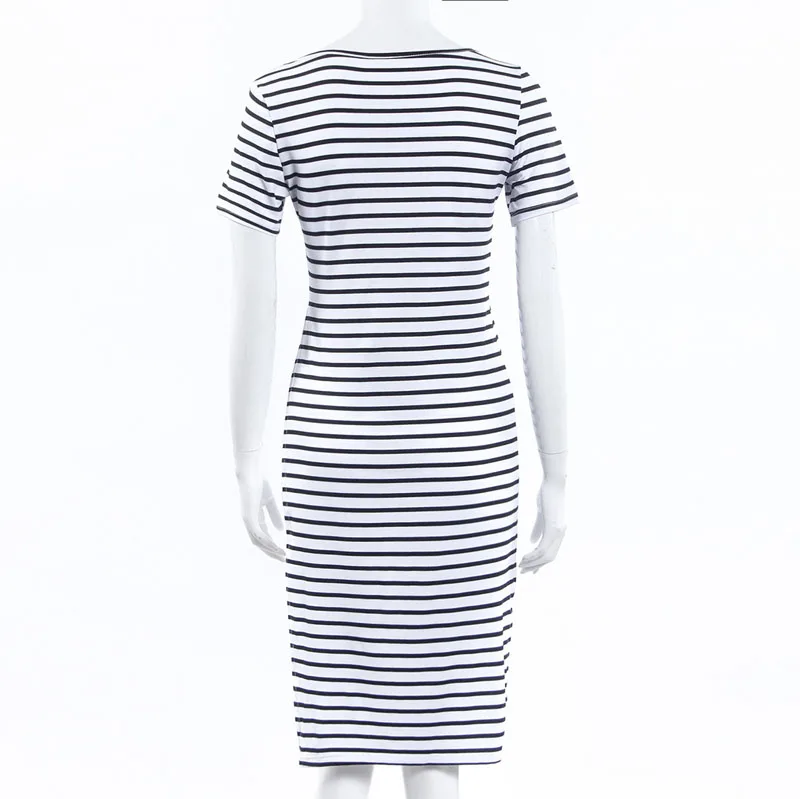 2016 новое поступление женщины летнее платье сексуальная асимметричный полосатый