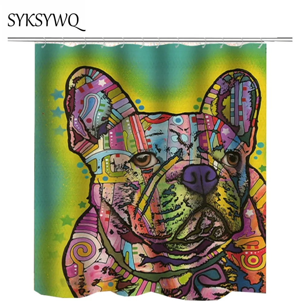 Занавески для ванной с изображением французского бульдога Прямая поставка 2018