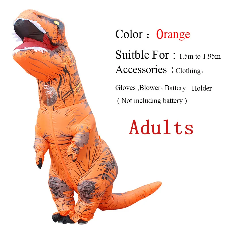 Ault Orange T-REX надувной костюм-талисман для детей, взрослых, аниме, косплей, динозавр, животное, комбинезон, подарок на день рождения для пати, косплей, Disfraz - Цвет: Ault Orange