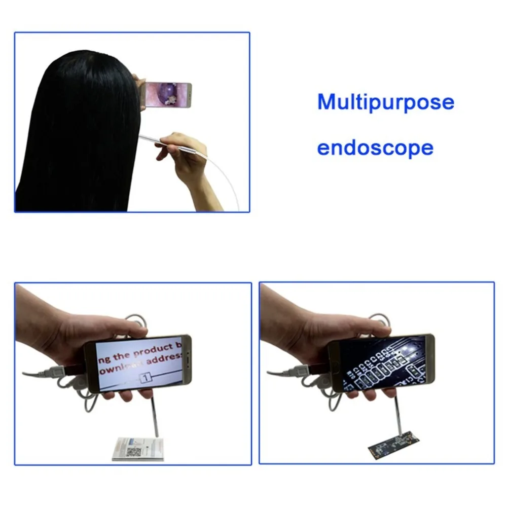 Multipurpose USB Endoscope HD Visual Ear Spoon Earpick Cleaning Tool With 6 LED Camera Support Android for Nose | Красота и здоровье