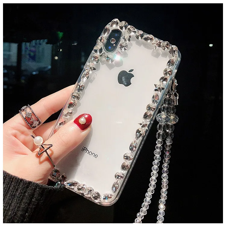 XSMYiss Bling С кристалалми и стразами чехол на заднюю панель из ТПУ чехол для телефона чехол для iphone X 11 Pro MAX 5S 6 6s 7 8 Plus XR Xs Max Защитный чехол