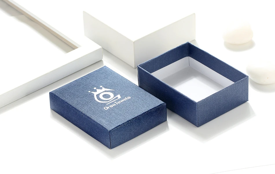 ORSA JEWELS квадратная коробка 9*7 см дисплей Синяя Ювелирная упаковочная коробка для подарка браслет ожерелье на заказ Прямая поставка OBZH14