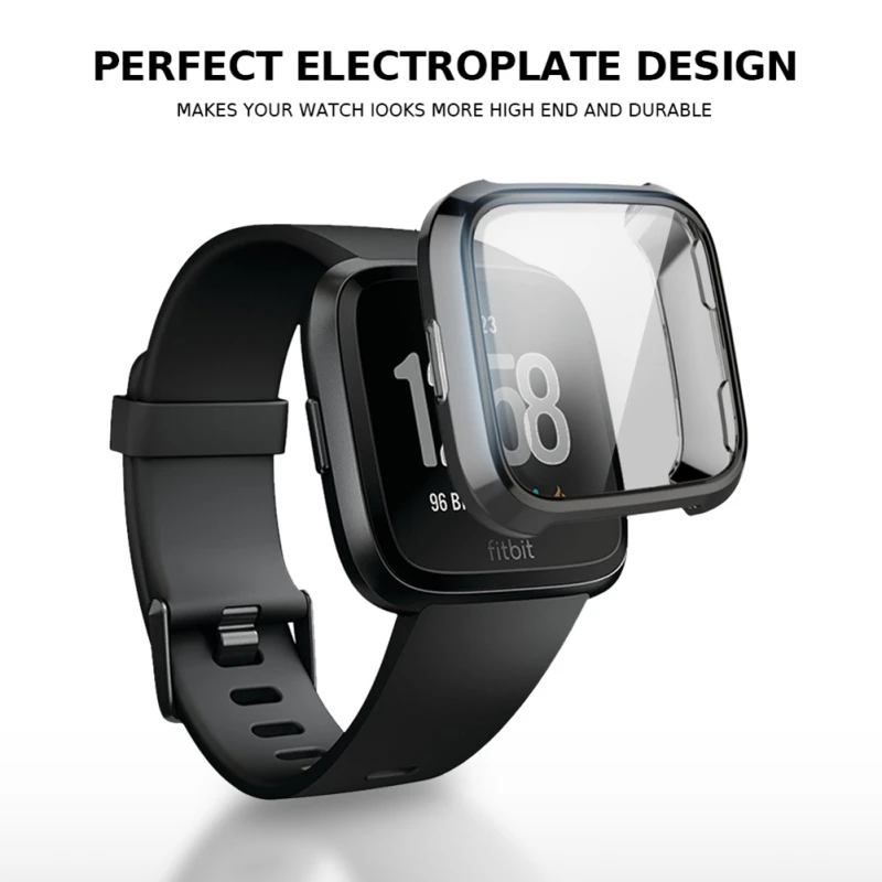 Ультра тонкий мягкий чехол из ТПУ с покрытием для Fitbit Versa полная защита