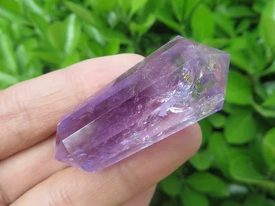 A * 27 г натуральный аметист стильный кварцевый кристалл 12 сторонний DT ПАЛОЧКА