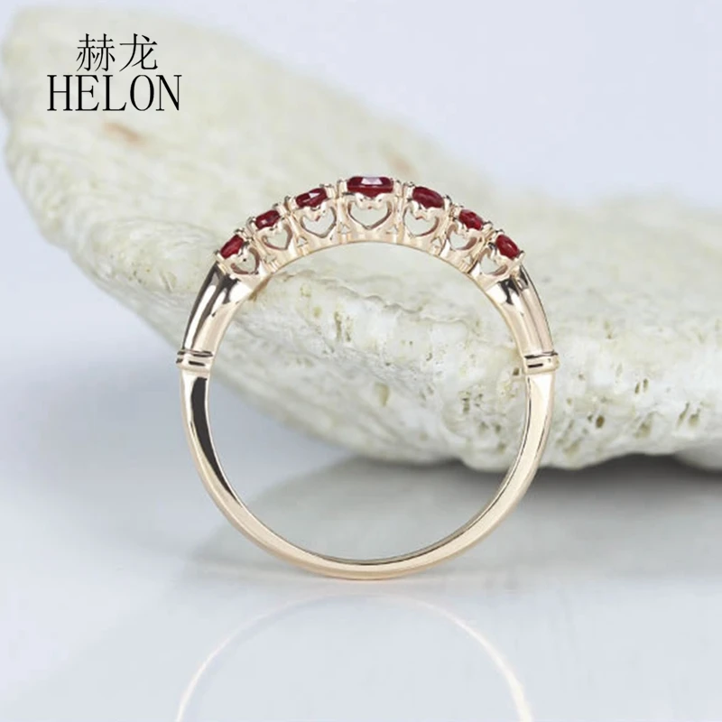 HELON Real 18 K(AU750), желтое золото, сертифицированный круглый VS 0.37ct, натуральный рубин, обручальное кольцо, женское модное изысканное ювелирное изделие