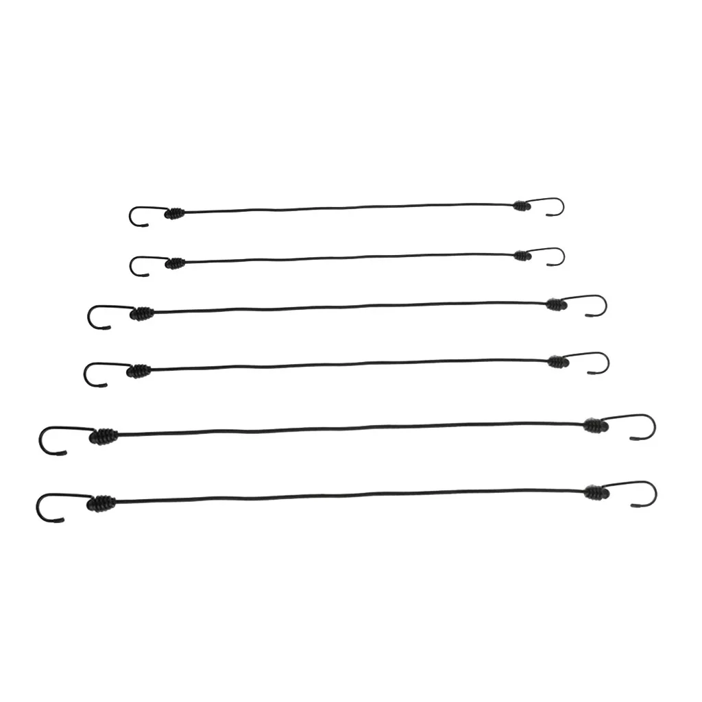 Морской 6 шт. черный банджи шнур галстук вниз ремни Ассортимент Набор 47 см 60 и 76