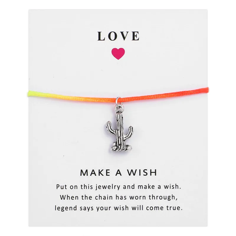 1 шт. Новый кактус прекрасный браслет карта пожеланий для лучших друзей подарки