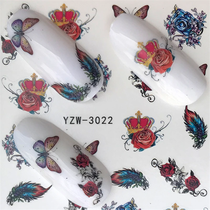 LCJ 1 лист красивый цветок лоза/ожерелье дизайн ногтей черный кончики воды