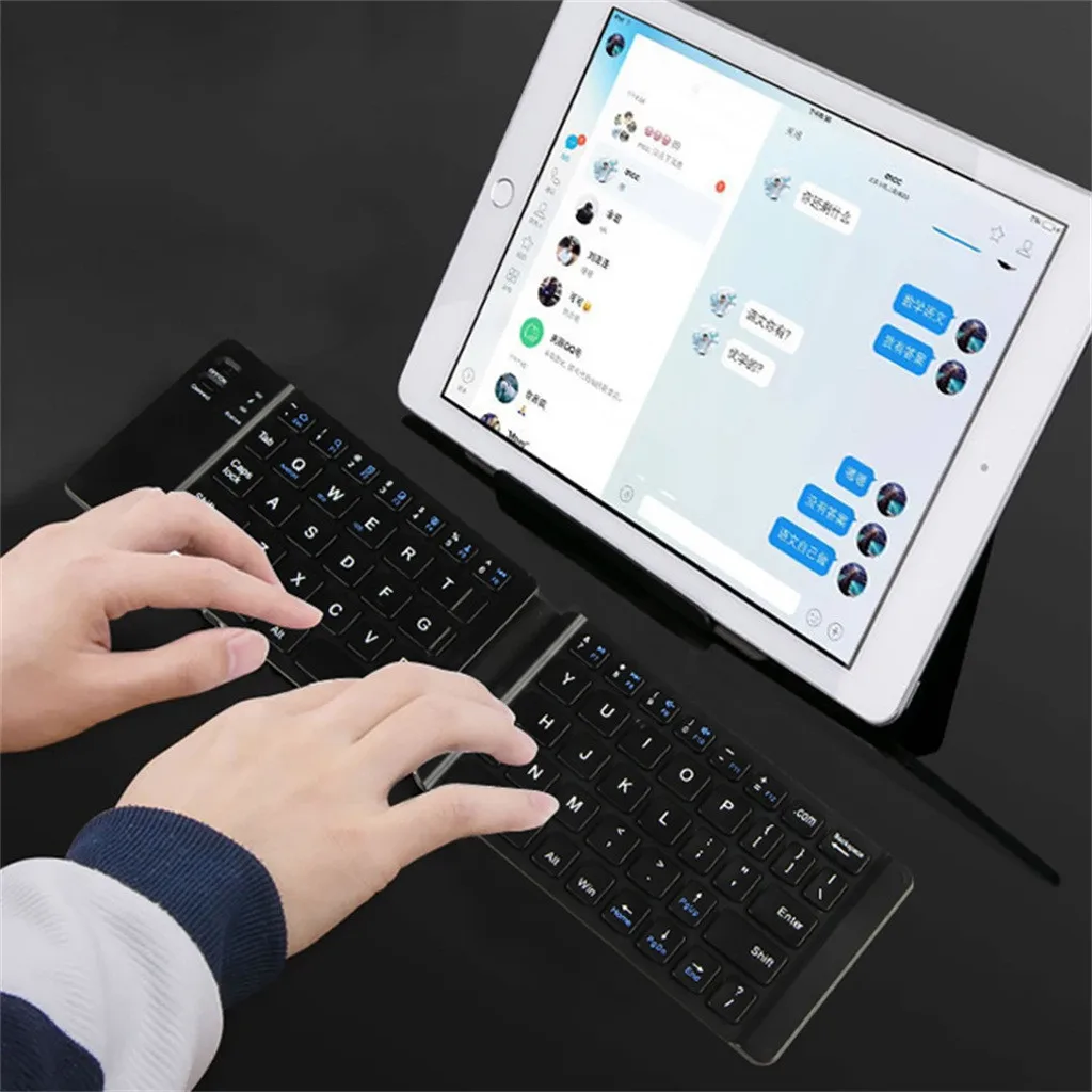 Складная портативная Мини Складная WBluetooth 3,0 67 клавишная клавиатура универсальная для iPad беспроводная клавиатура Bluetooth клавиатура Teclado