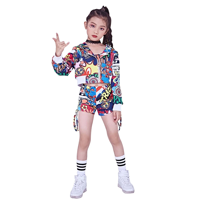 Модные Детские джазовые костюмы для девочек тренировочный сценический костюм в