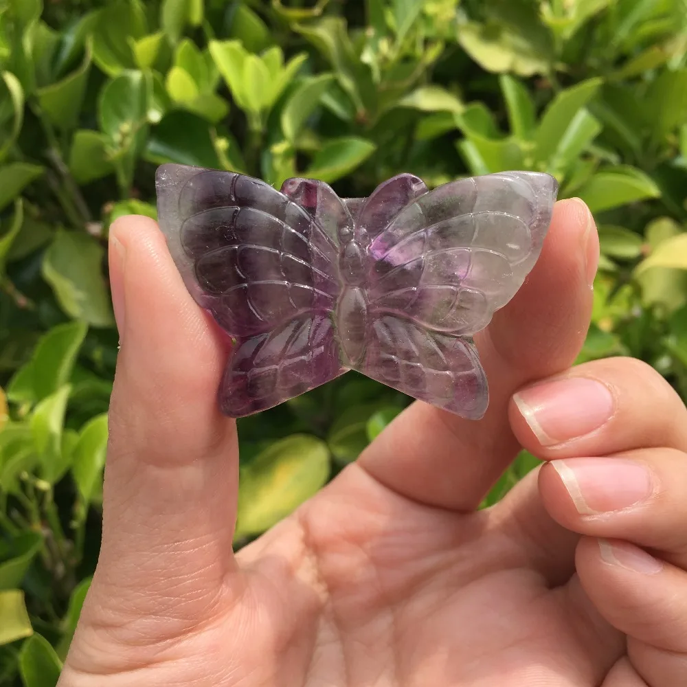 Хрустальная Бабочка натуральный флюорит драгоценный камень Papillon красочные flourite кварцевые бабочки целебные