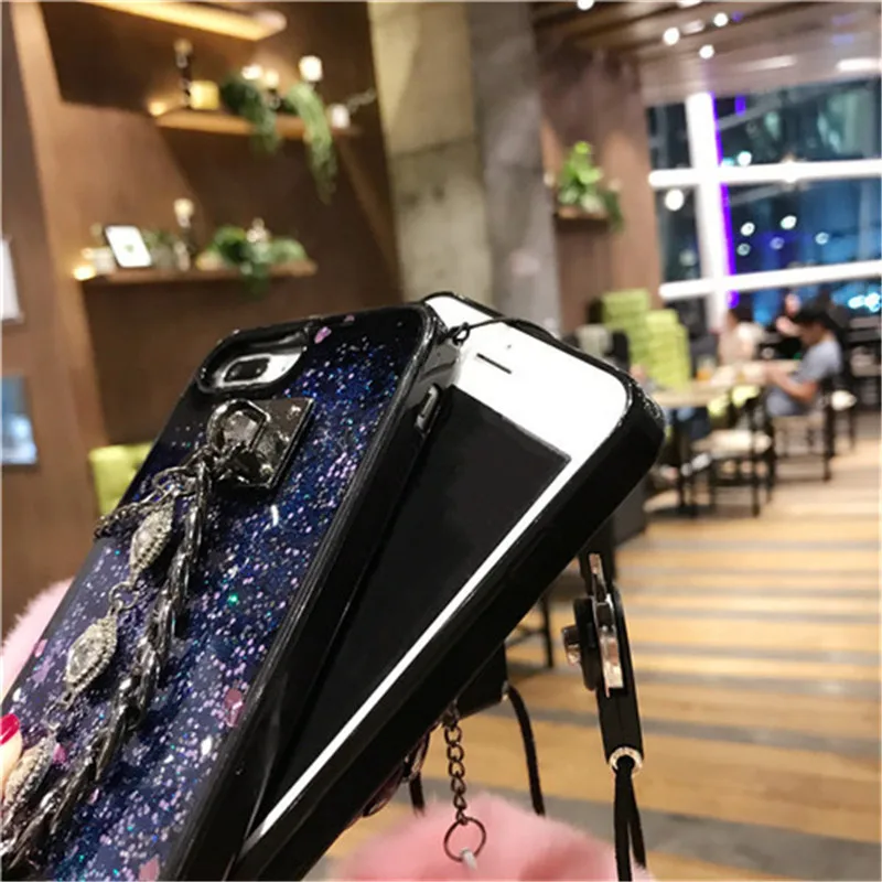 Роскошный мягкий зеркальный чехол для Samsung Galaxy s10 s8 s9 plus note 8 9 Note 10 Plus с цепочкой из