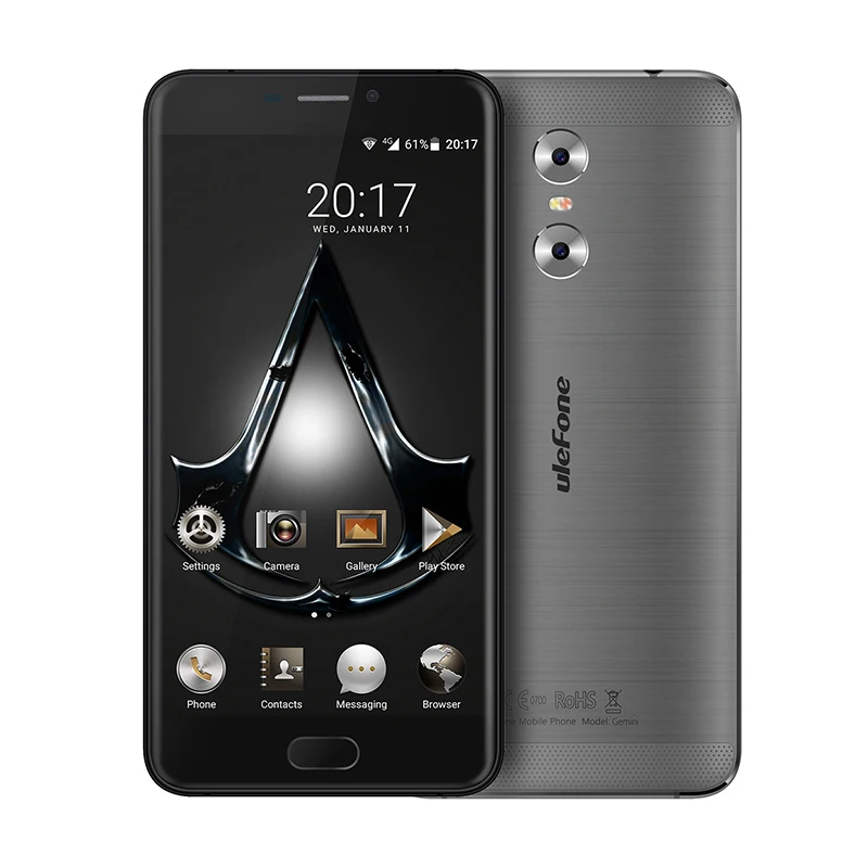 Оригинал Ulefone Близнецы mtk6737t 4 ядра Android 6.0 мобильный телефон 2 назад Камера 5.5