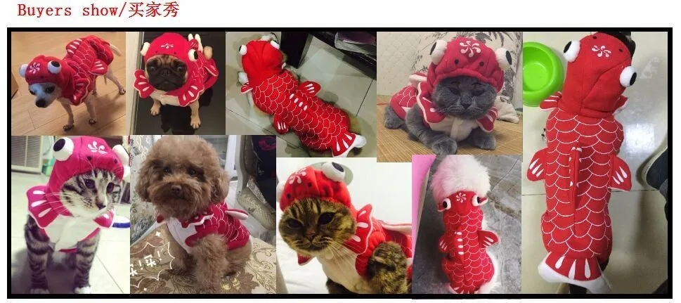 Забавный Хэллоуин Кошка Собака Рыба золотой рыбки костюм одежда косплей зимние теплые маленький щенок, йоркширского терьера, брендовая куртка одежда