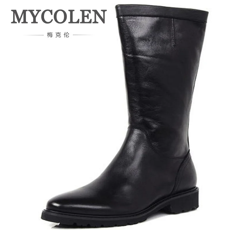 MYCOLEN 2018 натуральная кожа мужская обувь до середины икры мужские кожаные ботинки