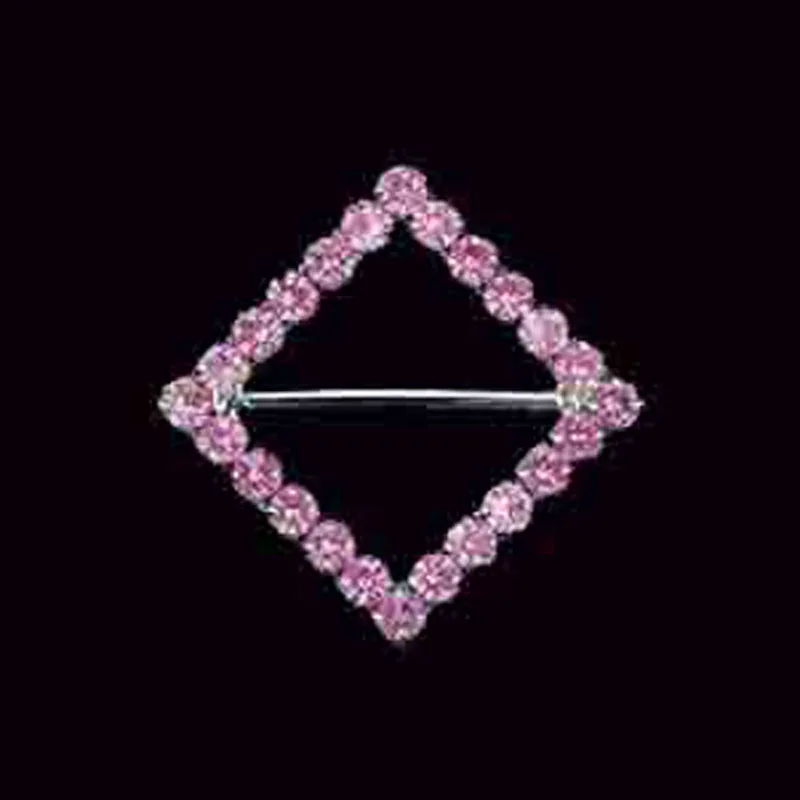 

30mm square rhinestone diamond design costume buckle connector fashion gift ornament accessory 30pcsx clear/pink stones optional