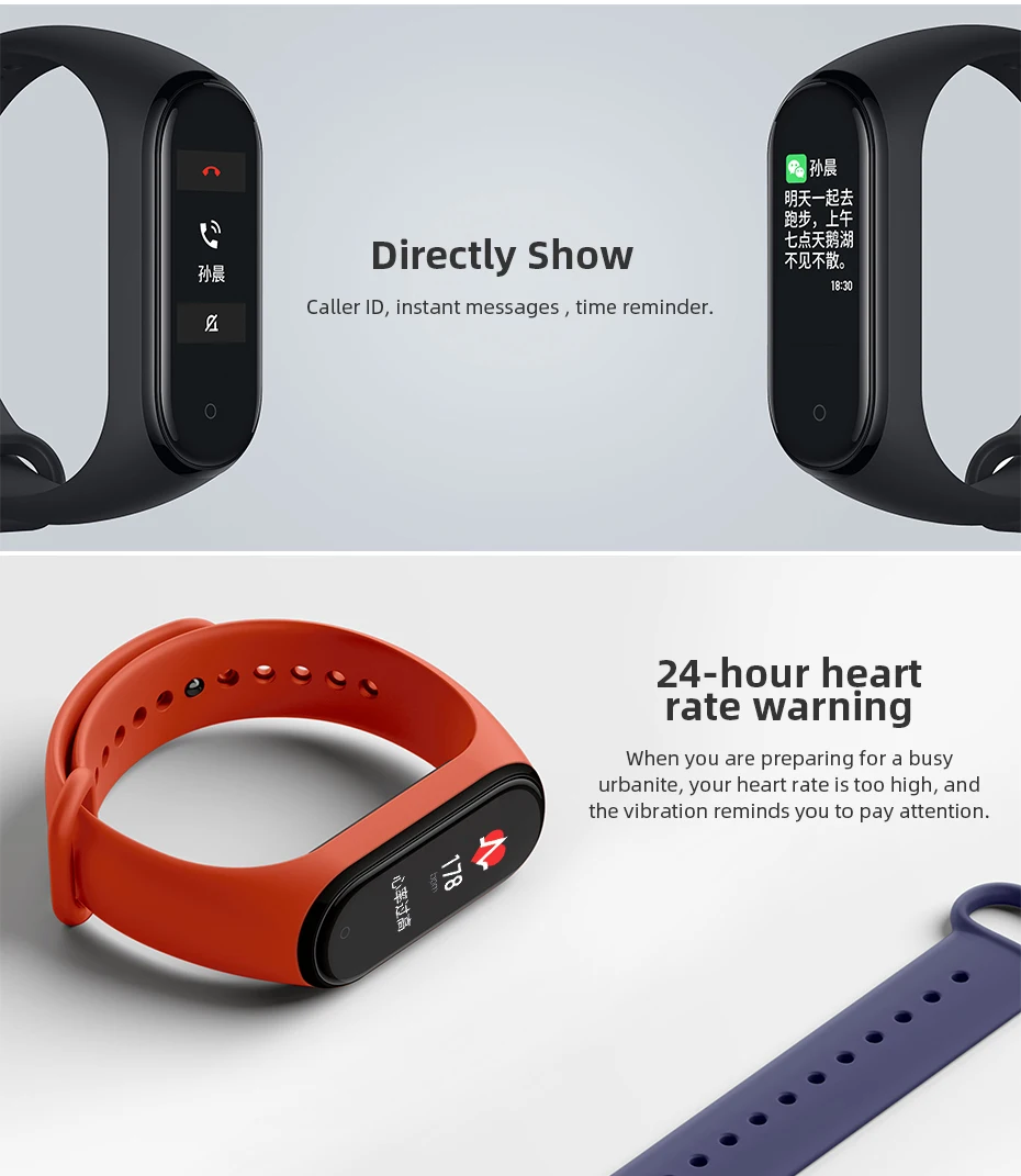 Xiaomi mi band 4 Смарт-часы глобальная версия фитнес браслет с пульсометром активности фитнес-трекер Смарт браслет здоровья цветной дисплей новинка умный шагомер с измерением давления