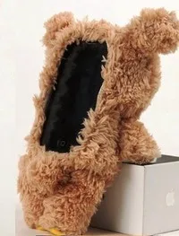 Hot Brand New Winter Warm Lovely 3D Teddy Bear Doll Toy Plush Soft phone Cover For Iphone 6 4.7" 5.5" 4s 5s coverring Phone Case |