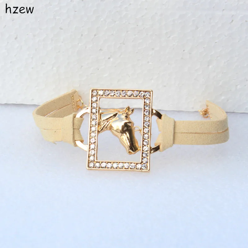 Женские модные браслеты hzew красивые прямоугольные с кристаллами|horse bracelet|bracelet
