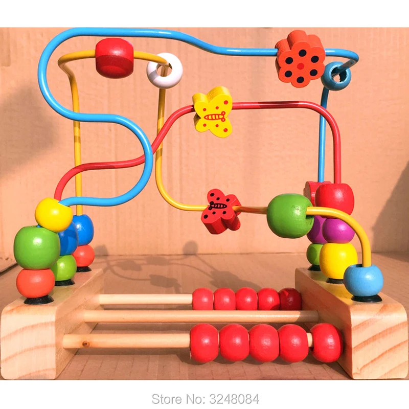 Новинка 1 набор деревянные игрушки Монтессори Подсчетные круги бусины проволока