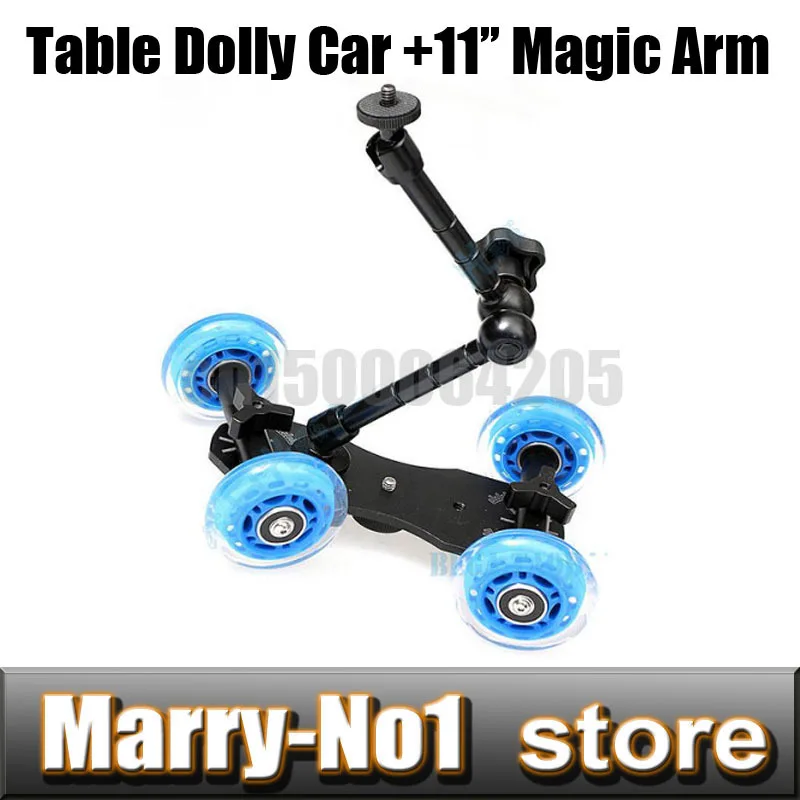 

New Mini Desktop Camera Rail Car Table Dolly Car +7"Inch Articulating Magic Arm For canon 5D2 60D 7D 550D 5D3 60D 1DX 350D 450D