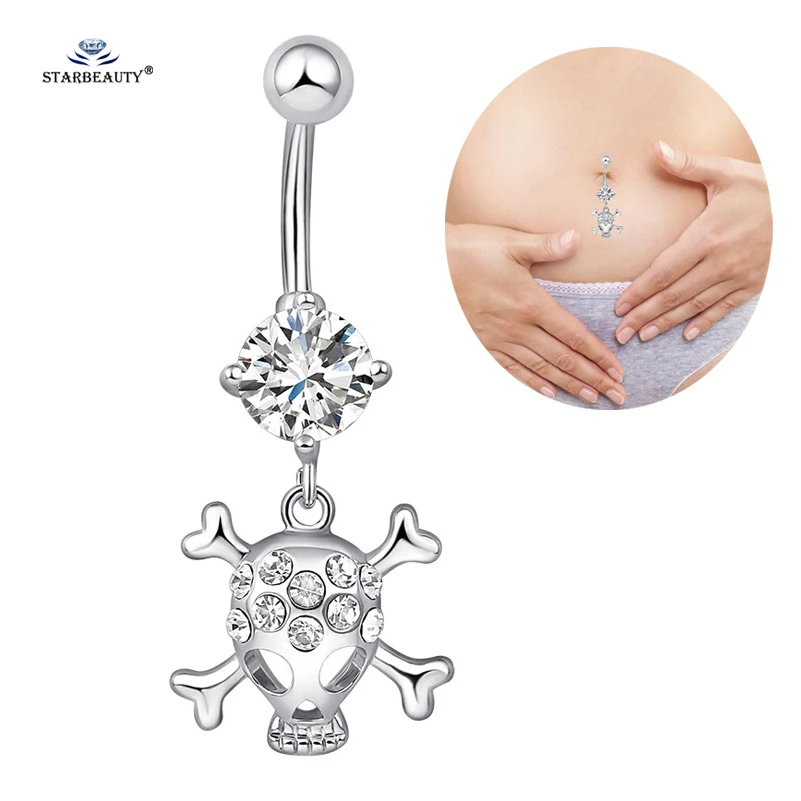 Серьги Starbeauty для пирсинга живота украшение с круглым прозрачным драгоценным