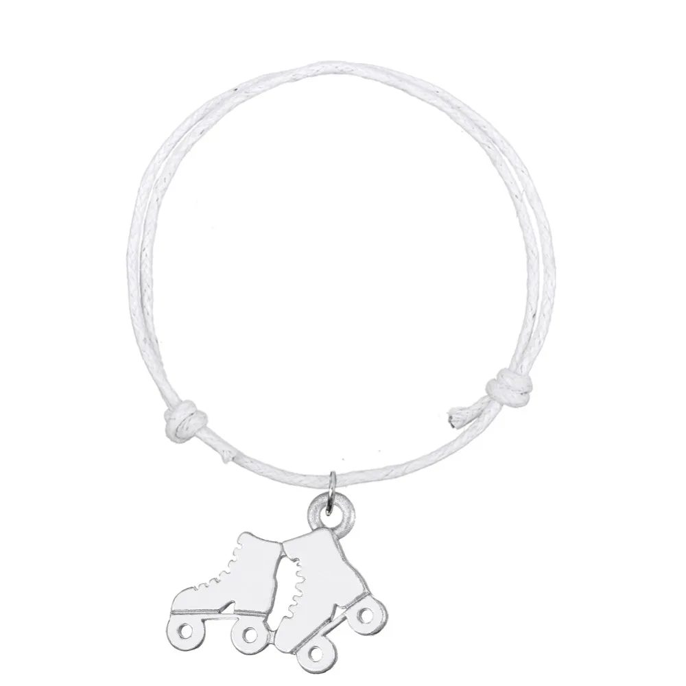 Teamer Регулируемый корейский вощеный шнур браслеты с подвеской/Серебристые
