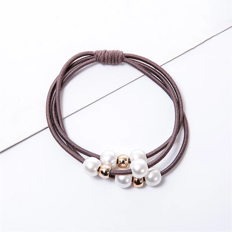 Аксессуары для волос жемчужная эластичная Женская резинка заколка конского