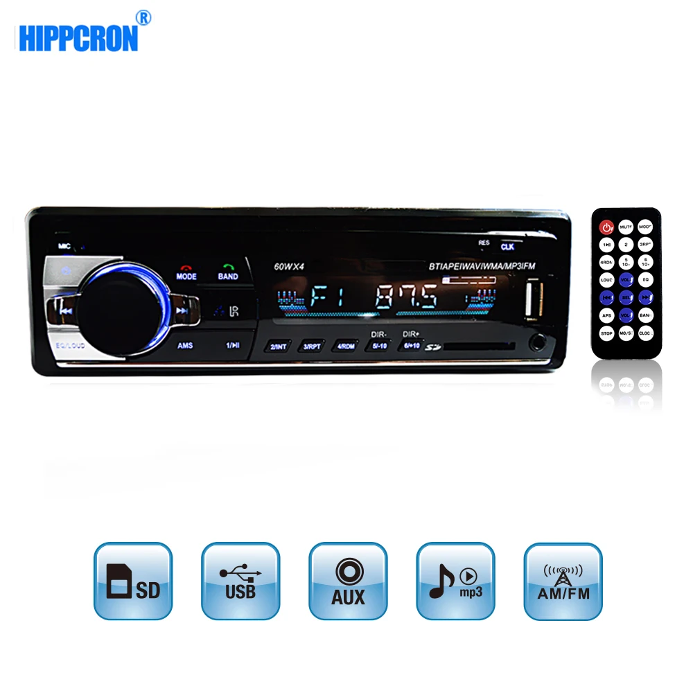 Автомагнитола 1 din автомобильный радиоприемник bluetooth 12 В аудиоплеер mp3 60Wx4 FM радио