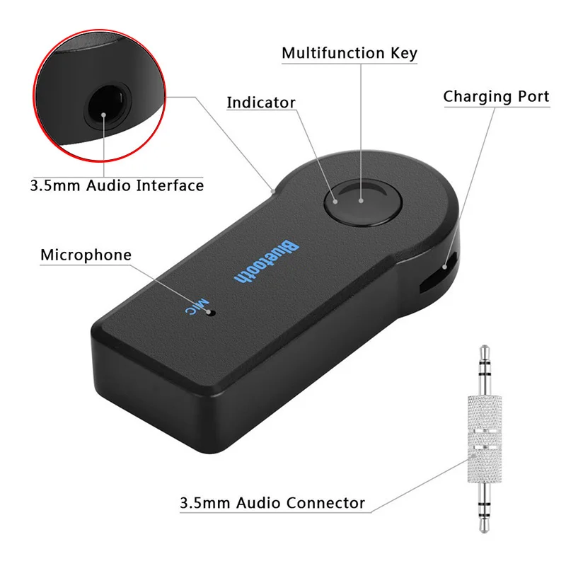 Авто мини джек 3 5 мм AUX Беспроводной автомобиля Bluetooth Car Kit конвертер громкой связи