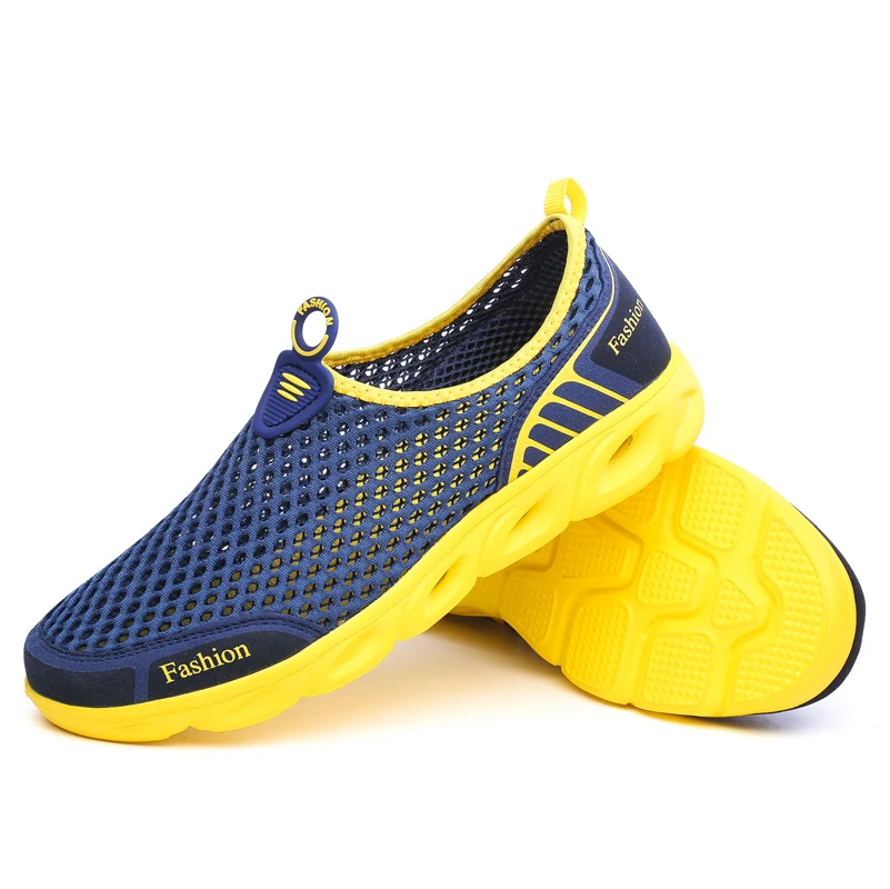 Men Casual Shoes Summer Fashion Men's Breathable Slip On Mesh Soft Comfortable Size 45 | Обувь