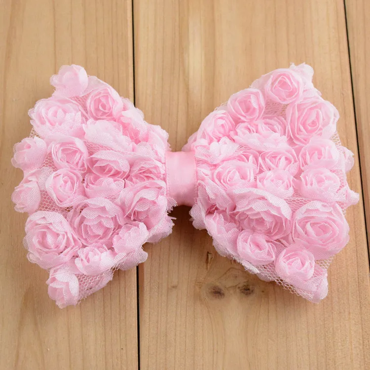 

(50pcs/lot)15Colors Artificial Baby Girls/Women Winter Hair Accessories High Quality Handmade Fashion Big Soft Lace Hair Bows