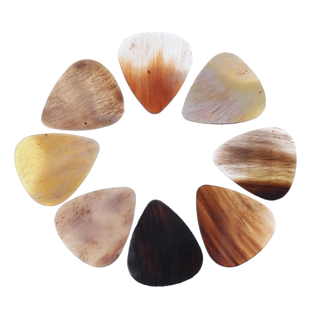 

Pack of 8 Handcrafted Horn Guitar Picks Plectrums for Acoustic Electric Guitar Parts Accessories