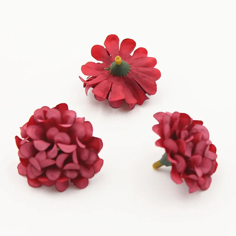 

25pcs/Lot Beautiful Silk Flower Pompoms Flower Balls bouquet wreath Wedding DIY supplies Decoration Flower heads