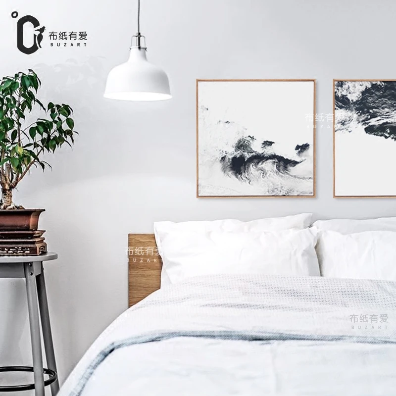 Rivers Black and white abstract oil painting canvas wall art poster prints home decor No Frame | Дом и сад