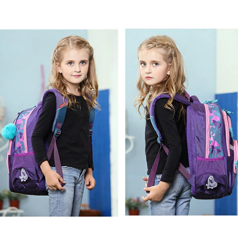Начальной школы сумки для девочек студентов мультфильм печати рюкзак Для детей
