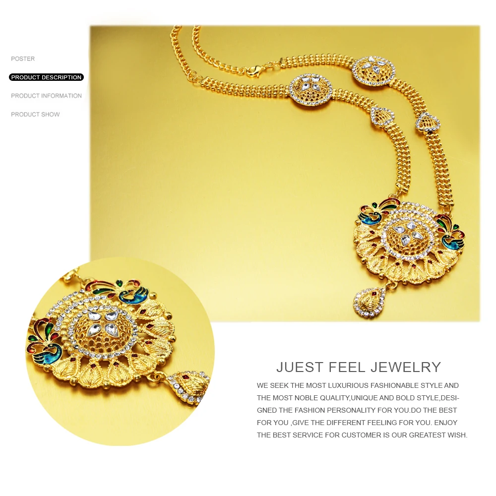 Просто чувствуйте себя золотым кристаллом ожерелье красочные серьги в виде