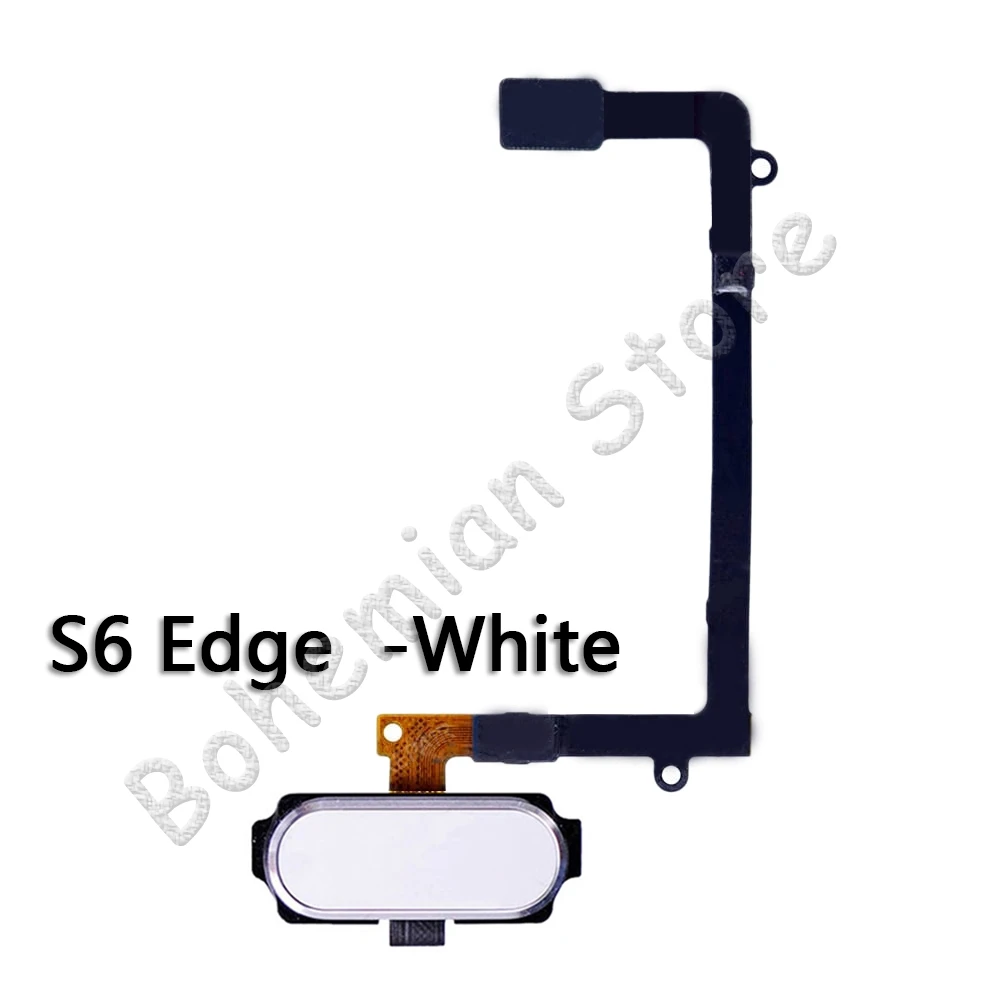 Главная для samsung Galaxy S6 Edge Plus G920f G925h G928f G920v G920t G920s домашняя кнопка датчик отпечатков пальцев гибкий кабель - Цвет: S6 Edge White
