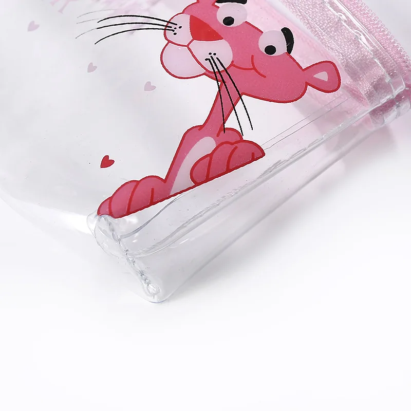 Милый Леопардовый розовый ПВХ косметичка водонепроницаемый милый прозрачный