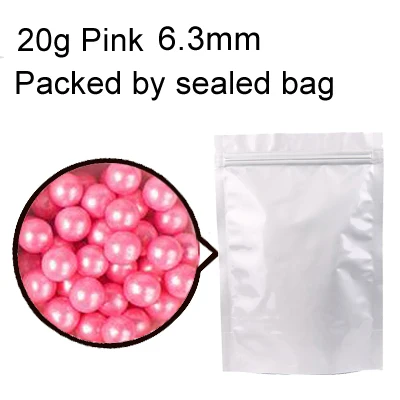 20g Pink 6.3mm 20 г красочные сахарные бусины съедобный жемчуг сахарный шар помадка «сделай сам» Торт Шоколад Cookit украшения десерт выпечки аксессуары GYH - Цвет: 20g Pink 6.3mm