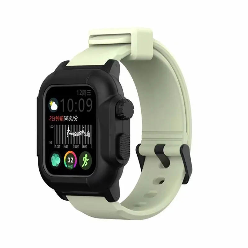 07 Black LuminStrap Водонепроницаемый чехол для Apple Watch band 4 iwatch band 42 мм силиконовый ремешок 44 мм 40 мм pulseira браслет умные часы аксессуары петля - Цвет ремешка: 07 Black LuminStrap