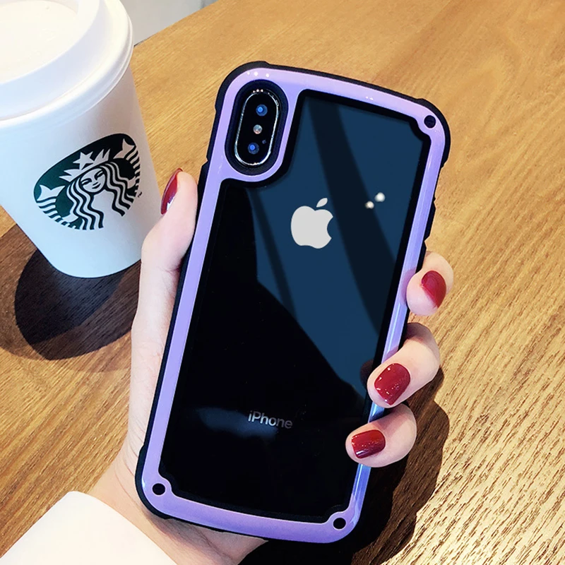 Чехол для iPhone X XS Max корейский девчачий прозрачный ТПУ + ПК Гибридный ударопрочный