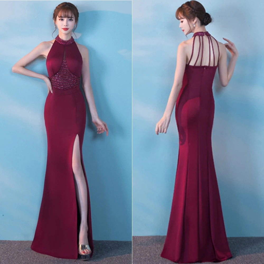 2018 летнее платье женское вечернее русалки Длинное Пышное Платье сексуальное без