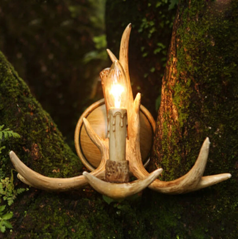 Современный настенный светильник рога бра рустикальная настенная лампа из