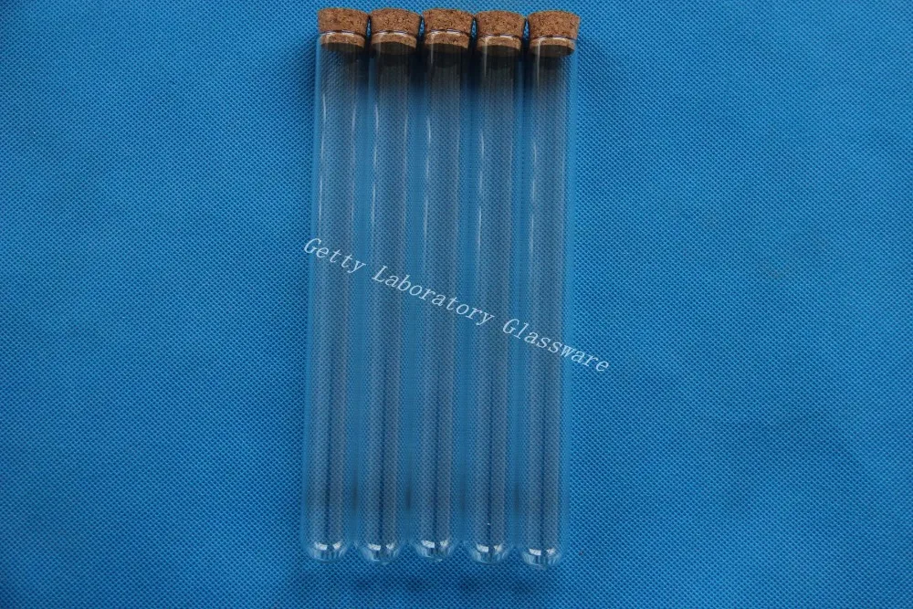

Pyrex round bottom test tube 20x200mm, High temperature Resistant, with plug